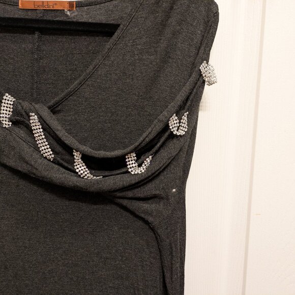 Rhinestone cut out sleeve tunic - Picture 3 of 6